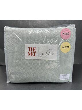 ANN GISH x THE MET GREAT HALL AQUA King 4 pc Coverlet Set w/3 Shams NEW $525